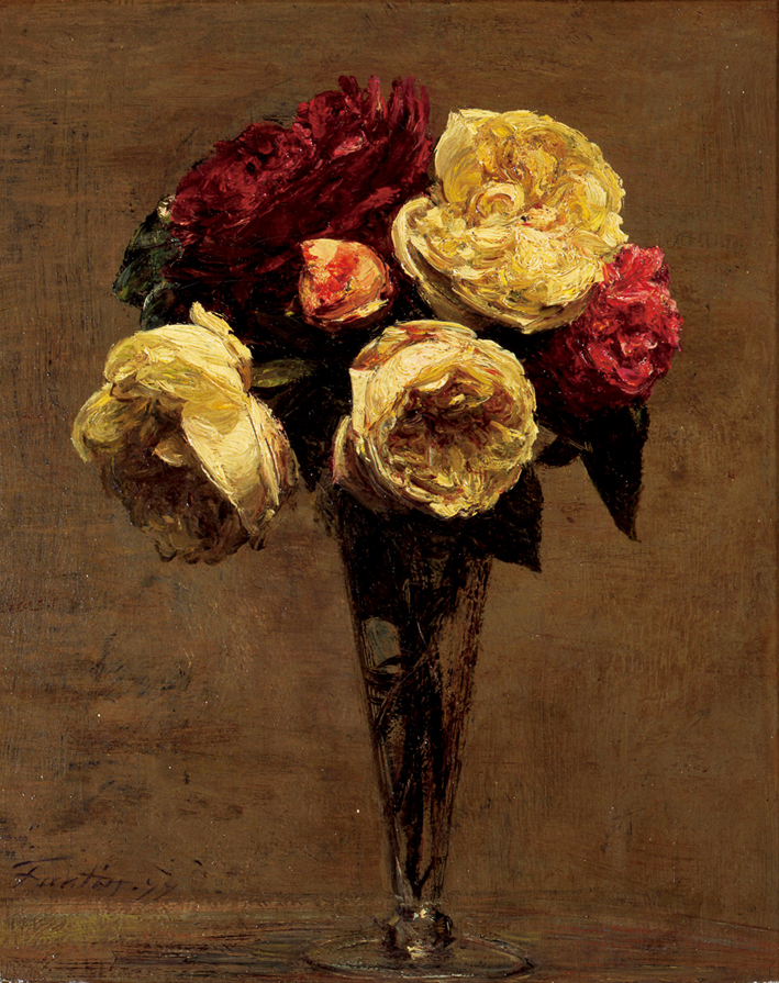  方丹·拉图尔 Fantin-Latour h vaas met theerozen